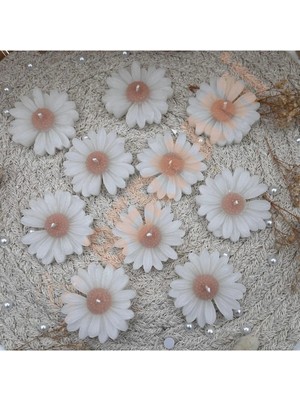 Bernami Şamdan Pinterest Papatya Mum A.kahve Nişan, Nikah, Doğum Günü, Özel Gün - 10 Adet