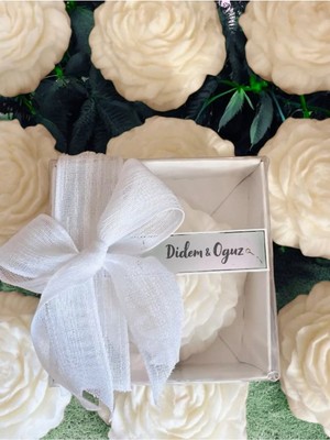 Bernami Şamdan Pinterest Biblo Nişan Söz Biblo Özel Gün Hediyelik Gül Şakayık Mum Etiketli 10 Adet