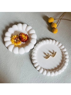 Bernami Nikah Pinterest Bubble 2'li Dekoratif Beton Tabak Takı Tabağı Bardak Altlığı