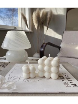 Bernami Dekoratif Pinterest Beyaz Renk Mini Bubble ve Bubble Mum