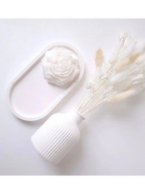 Bernami Nikah Pinterest Dekoratif Tabak Vazo Şakayık Mum Seti Beyaz Set