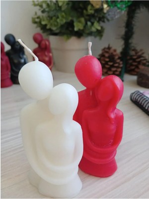 Bernami Şamdan Pinterest 2'li Sevgililer Günü Sarılan Çift Kokulu Özel Tasarım Mum