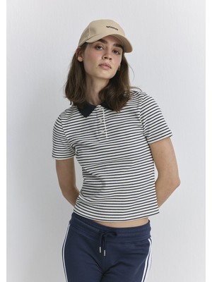 Mavi Siyah Çizgili Polo Tişört 1613505-86625