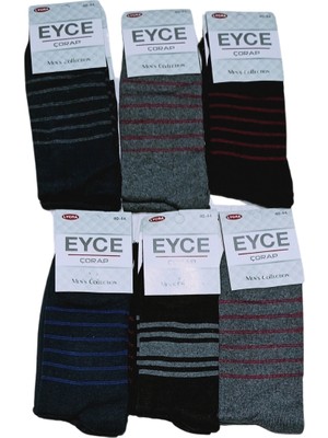 Liyuza Ucuz Erkek Çorabı Çember Desenli Asorti 12 Adet
