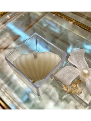 Bernami Şamdan Pinterest Çiçekli Istiridye Hediyelik Mum, Nikah, Biblo Nişan Söz Mevlut - 15 Adet