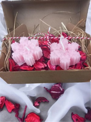 Bernami Şamdan Pinterest 2li Pembe Kar Tanesi Mum Zambak Kokulu Mum,düğün,nişan,söz,bebek Mevlüdü,sevgili Hediyesi