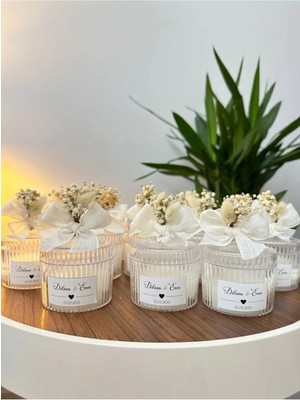 Bernami Şamdan Pinterest Özel Tasarım Nişan Söz Biblo Dügün Hediyelik Kristal Kapaklı Şekerlik Mum - 10 Adet