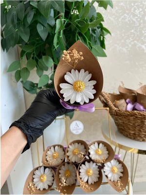 Bernami Şamdan Pinterest Kişiye Lüks Papatya Mum Süslemeli, Düğün, Kına, Nişan, Söz, Nikah, Hediyelik - 10 Adet