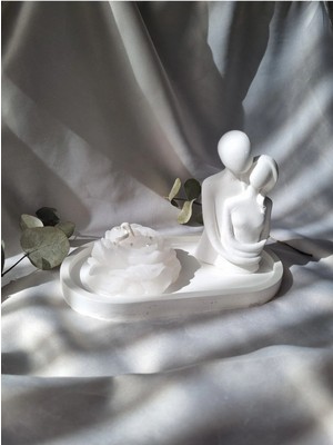 Bernami Nikah Pinterest Dekoratif Set,sunumluk,sarılan Çift Obje ve Şakayık Mum Seti