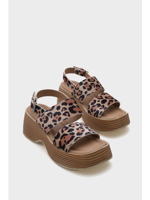 Capone Outfitters Dora Dolgu Topuklu Çift Bantlı Kadın Sandalet