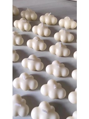 Bernami Şamdan Pinterest Bulut Şekilli Mum 25 Adet Beyaz Renk