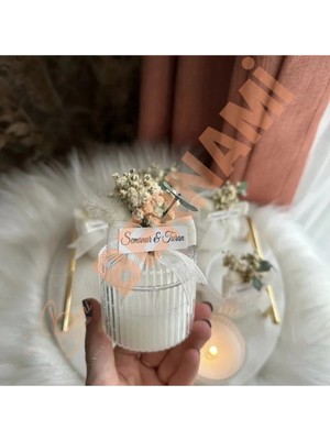 Bernami Dekoratif Pinterest Mika Şekerlik Mum Söz, Nişan, Nikah, Kına, Baby Shower, Doğum Günü Hediyesi - 15 Adet