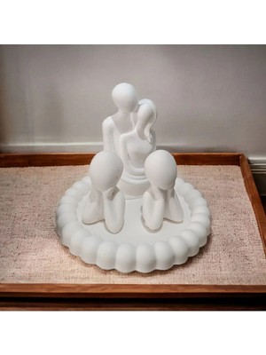 Bernami Dekoratif Pinterest Aile Iki Çocuklu Buble Tabaklı Biblo Seti Çift