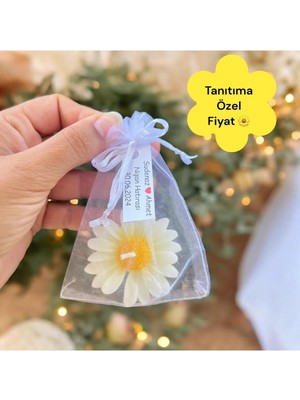 Bernami Şamdan Pinterest 20 Adet Süslemeli Kese Papatya Mum, Biblo Şekeri, Doğum, Sünnet, Biblo Nişan Söz, Kına, Doğum Günü