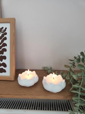 Bernami Şamdan Pinterest Lotus Model Kokulu Soya Mum - 2 Adet