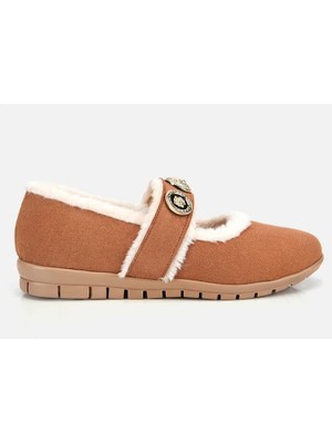 Yaya By Hotiç Kadın Taba Kürklü Tokalı Mary Jane Babet