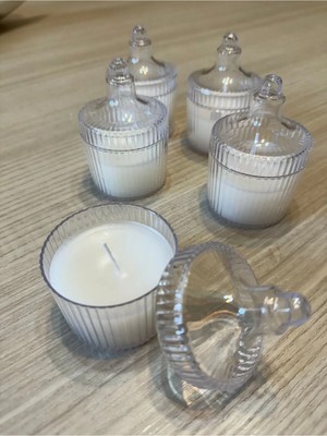 Bernami Dekoratif Pinterest Hediyelik Mum 5’li Set (Mika Kutuda, Kapaklı)