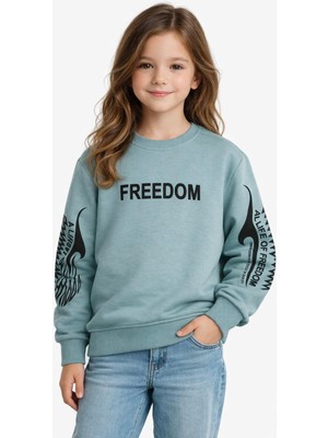 Baglan Kız Çocuk Kol Baskılı Sweatshirt BGL-ST05272