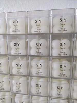 Bernami Nikah Pinterest 15 Adet Etiketli Mika Kutulu Beyaz Bubble Mum Söz,nişan,düğün,nikah Hediyelikleri