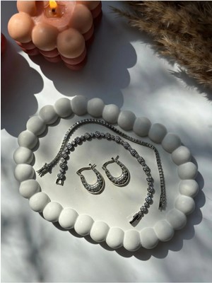 Bernami Dekoratif Pinterest Beton Bubble Beyaz Sunumluk Tabak
