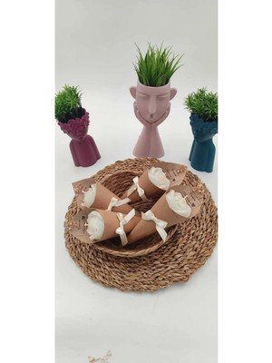 Bernami Şamdan Pinterest Kişiye Özel Düğün|nişan|söz| Annelergünü| Hediyelik Vanilya Kokulu Gül Buket Mum - 10 Adet