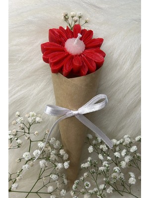 Bernami Düğün Pinterest Buket Çiçek Desen Dekoratif Mum Söz,nişan,mevlid Hediyelik Buket Mum - 5 Adet