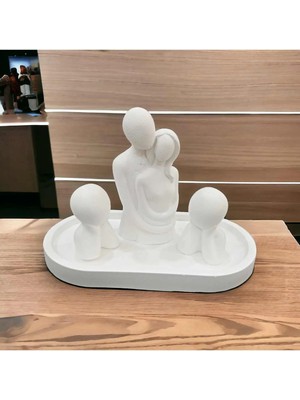 Bernami Dekoratif Pinterest Dekoratif Sarılan Çift, 2 Adet Çocuk Figürü ve Yatay Stand