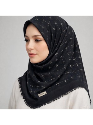 Sinem Emprime Koton Eşarp -  Siyah / KARAMEL-06289-03