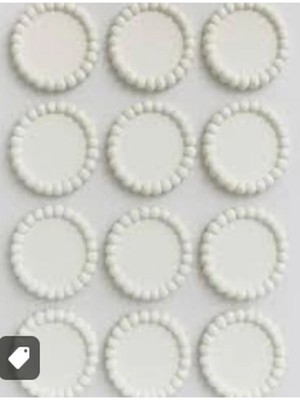 Bernami Dekoratif Pinterest 10 Adet Yuvarlak Boncuk Kenarlı Dekoratif Obje– Boyanabilir Hobi Ürünü