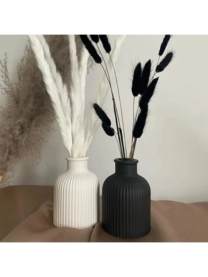 Bernami Dekoratif Pinterest 2 Li 11 cm Çizgili Siyah&beyaz Iskandinav Tarzı Bohem Vazo Pampas Vazosu Dekoratif Eşya