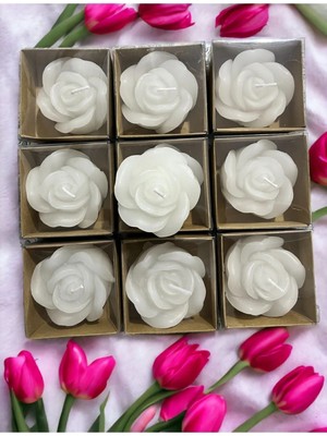 Bernami Mevlüt Pinterest Kraft Kutulu Gül Şekilli Mum, Hediyelik, Nişan, Düğün, Sünnet, Söz, Kına, Doğum Günü-15 Adet