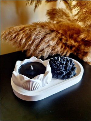 Bernami Şamdan Pinterest 3'lü Set & Siyah Şakayık