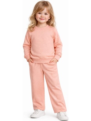Baglan Kız Çocuk Taşlı Sweatshirt Pantolon Takım BGL-ST05273