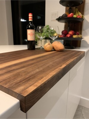 Feyza Design Ahşap Tezgah Üstü Kesme Tahtası 80X30, Dayanıklı ve Şık Tasarım