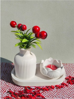 Bernami Dekoratif Pinterest Dekoratif Mini Bohem Vazo ve Lotus Mumluk ( Banyo, Salon Dekor Biblo ) Çiçekler Hariçtir