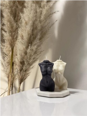 Bernami Dekoratif Pinterest Siyah Beyaz Ikili Kadın Mum Kokulu Venüs Mum Body Candle