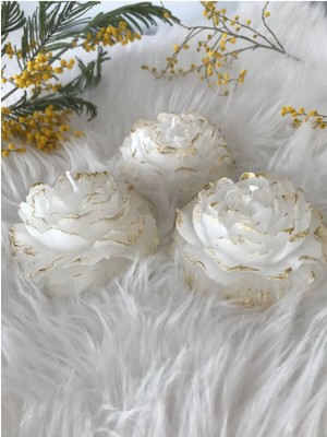 Bernami Dekoratif Pinterest Şakayik Yaldızlı 3'lü Mum Set