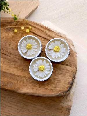 Bernami Şamdan Pinterest 3'lü Papatya Mum Seti