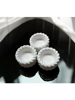 Bernami Şamdan Pinterest Halat Desenli Mini Kase & Mumluk - 3 Adet