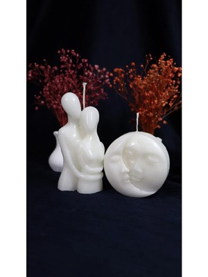 Bernami Kdekoratif Pinterest Kokulu Sevgili Sarılan Çift Mum ve Güneşay Mum Set