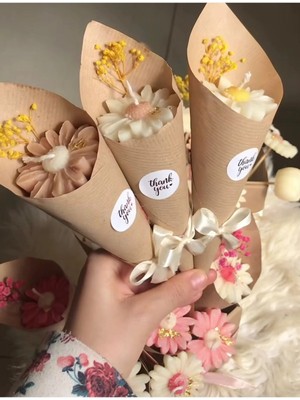 Bernami Düğün Pinterest 3'lü Papatya Mum Buketi, Hediye, Anneler Günü, Hediyelik, Sevgili, 8 Mart