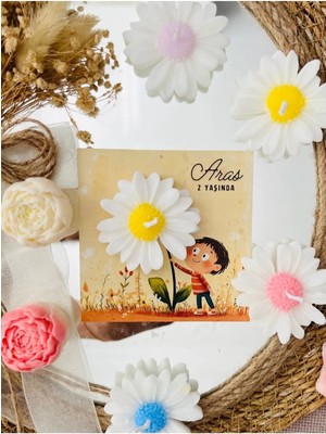 Bernami Nikah Pinterest 25 Adet Özel Tasarlanmış Kart ve Papatya Mum. Bebek Doğum, Baby Shower, Doğum Günü, Hediyelik