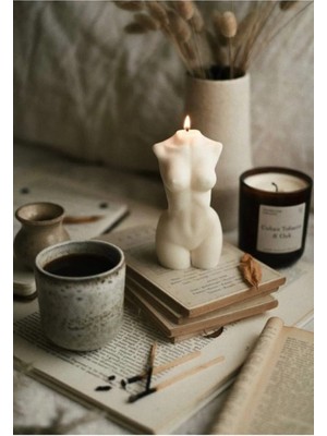 Bernami Dekoratif Pinterest Beyaz Kokulu Magic Kadın Dekoratif Desenli Vücut Mum 9cm x 5cm