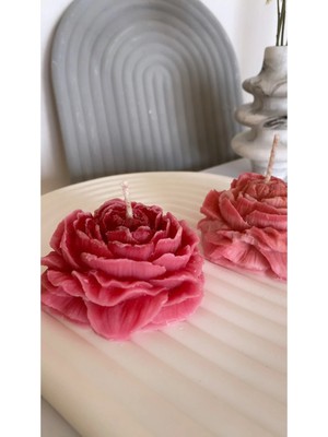 Bernami Dekoratif Pinterest Şakayık Mum | Pembe ( 1 Adet )