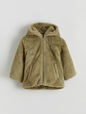 Lc Waikiki Yeni Sezon Kapüşonlu Kız Çocuk Pelüş Mont