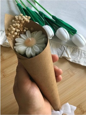 Bernami Dekoratif Pinterest Kraft Külah Papatya Kokulu Mum - 1 Adet