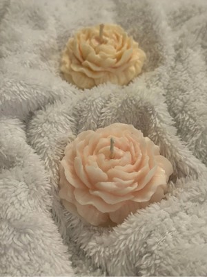 Bernami Şamdan Pinterest Şakayık Mum 2’li Set, Gül Mum