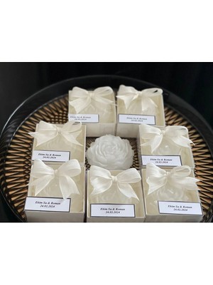 Bernami Biblo Pinterest Özel Tasarım 20 Adet Şakayık Mum Süslemeli, Düğün, Kına, Nişan, Söz, Nikah, Hediyelik Kutu