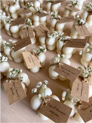 Bernami Şamdan Pinterest Bubble Mum 20 Adet Söz - Nişan Hediyelik