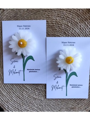 Bernami Şamdan Pinterest Hediyelik Papatya Mum - 20 Adet